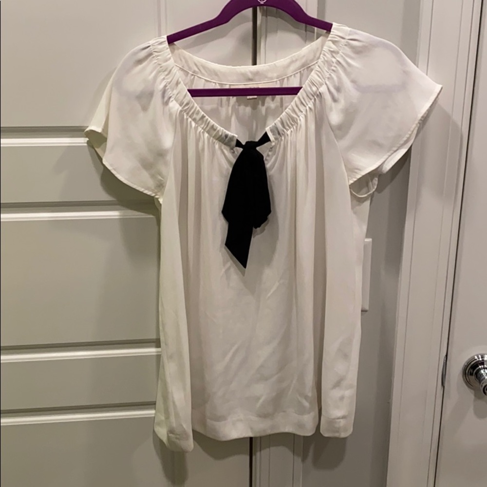 Loft White and Black Blouse